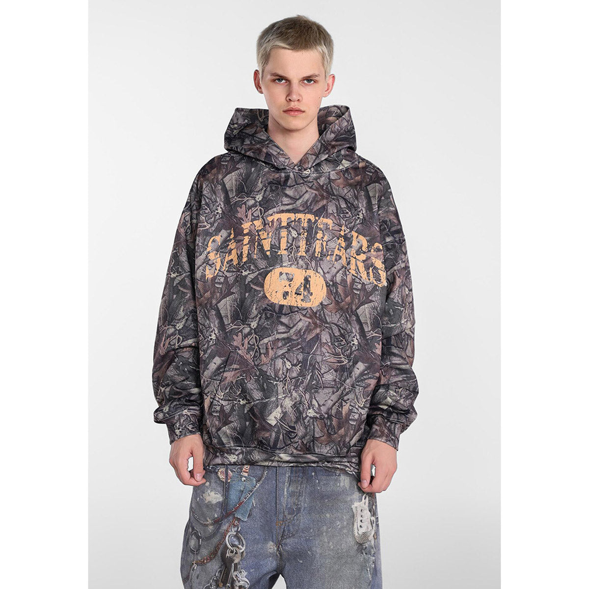 Unisex Hoodies Saint Michael Tree Pattern Camouflage Loose Sweater