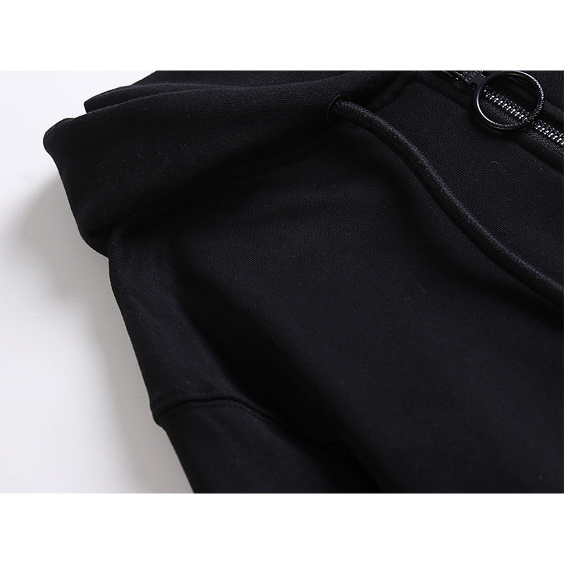 OW Hoodie Hot Stamping Tape Zipper Long-sleeved Sweatshirt