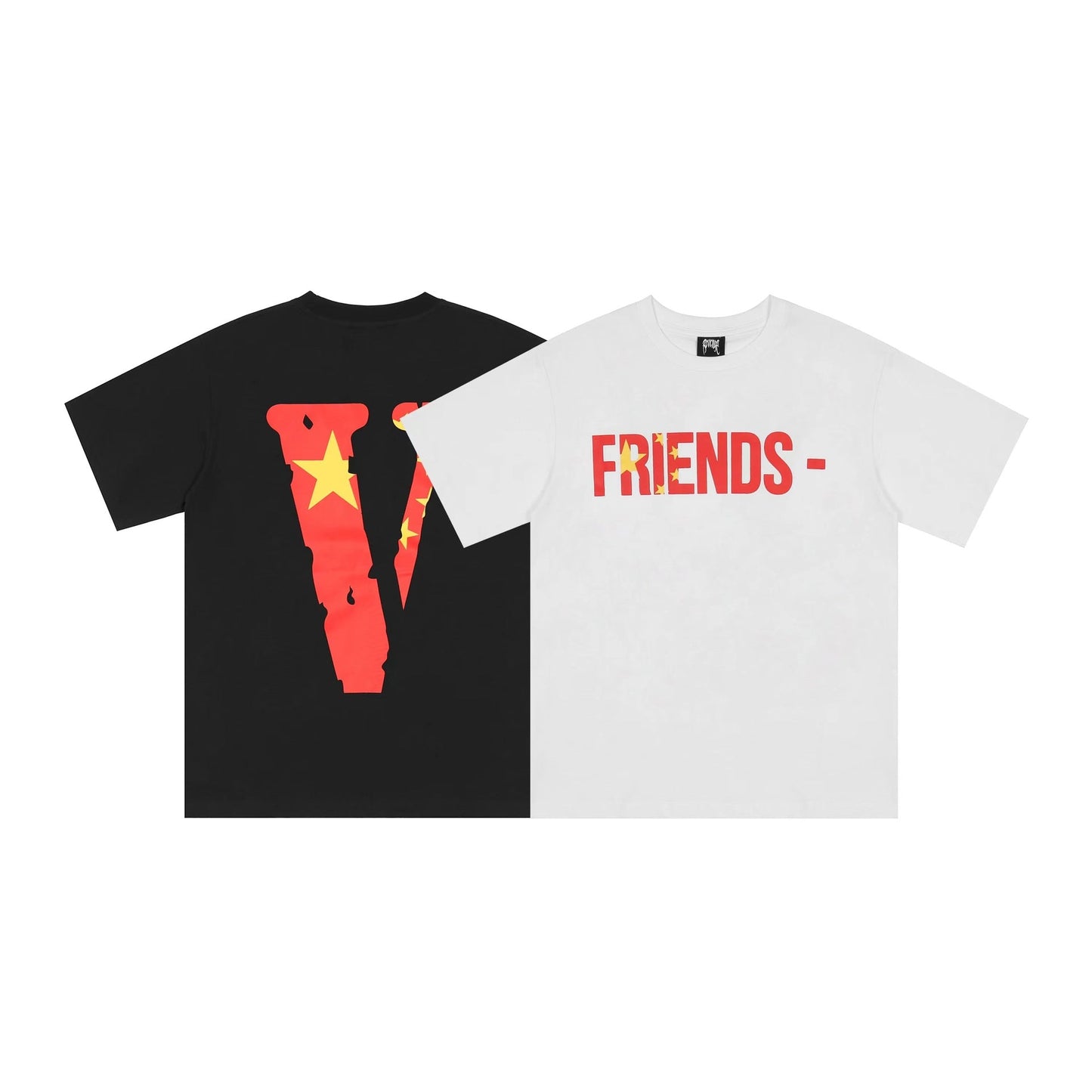 Vlone T Shirts the Five-Starred Red Flag Nurse Large V Printed Short Sleeve T-shirt Men and Women High Street Half Sleeve