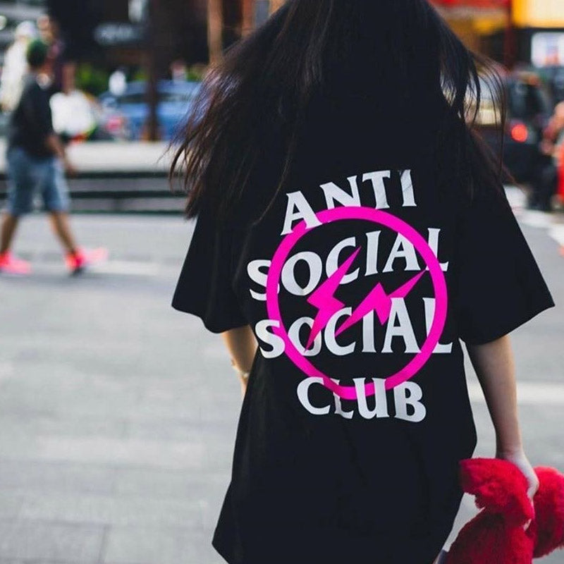 Anti Social Club T Shirt Short Sleeve Letter Print T-shirt Men and Women Loose