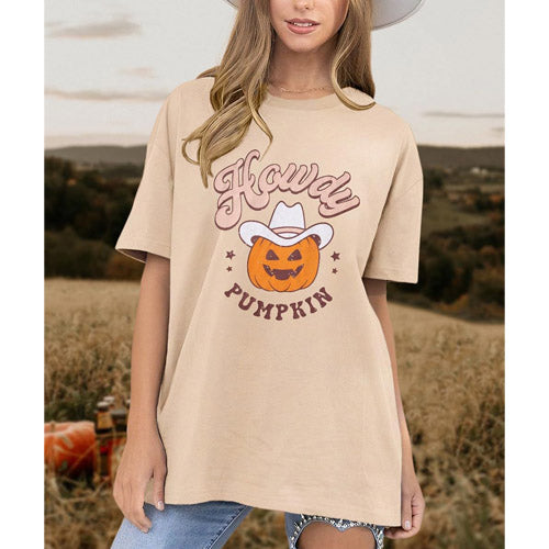KEKEMI Howdy Pumpkin Thanksgiving Shirt for Women Oversized