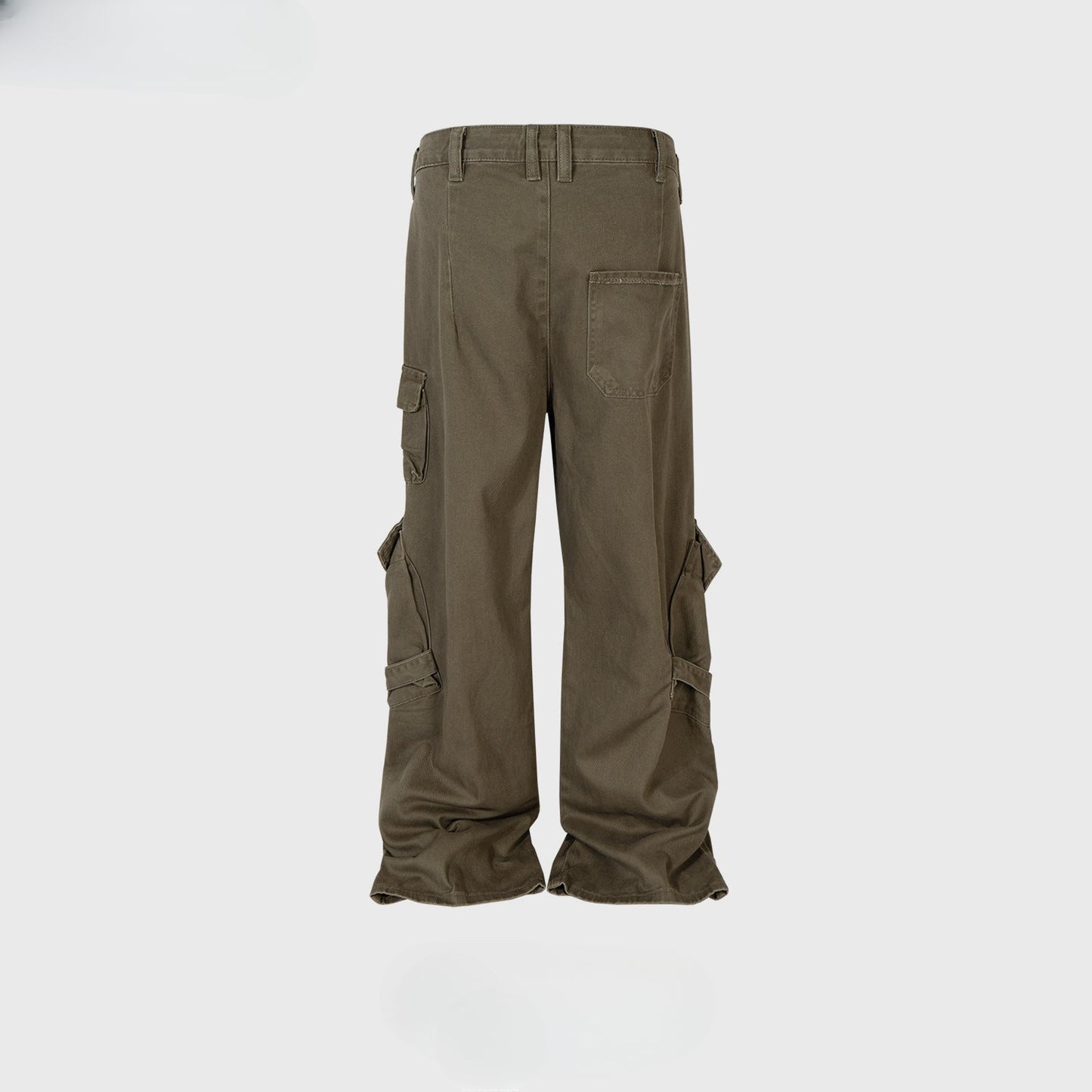 MIJKO Men's Vintage Pants MIJKO Men's Women's Ribbon Design Trousers Straight Tooling Jeans