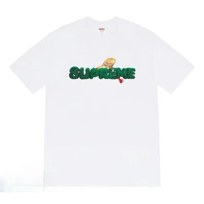 Supreme Men's Alphabet Cartoon Printed Cotton T-shirt Couple