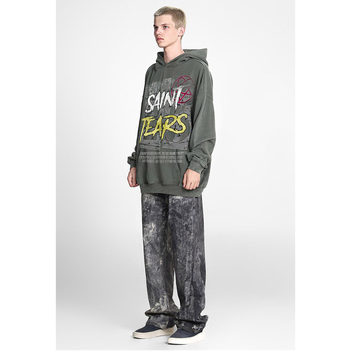 Unisex Hoodies Saint Michael Old Loose Hoodie