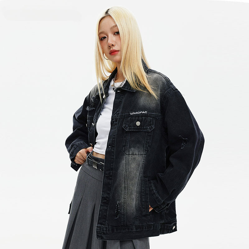Women Jackets Workwear Vintage Denim Jacket