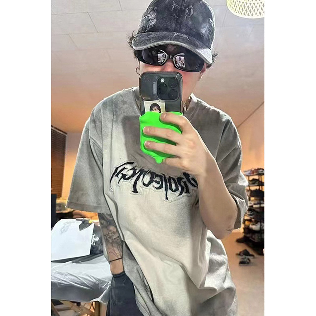 Unisex T-Shirts Project GR Grailz Embroidery Dirty T-Shirts