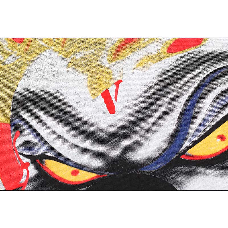 Vlone T Shirts Clown Flame Large V Printed Short Sleeve T-shirt Men's and Women's High Street BF Style Loose Half Sleeve