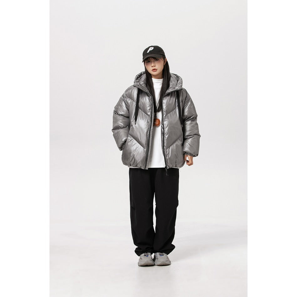 Unisex Coat Loose Hooded Cotton-Padded Coat Winter