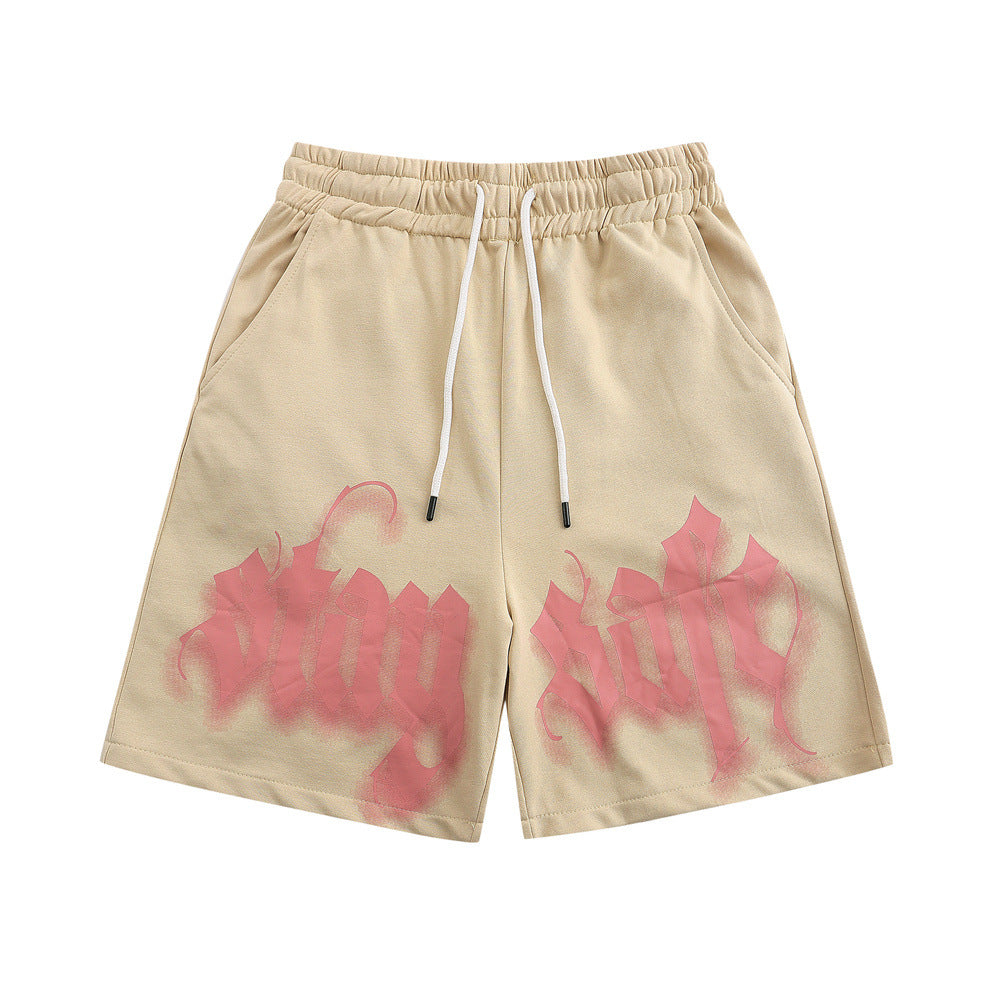 Men Shorts Summer Loose Drawstring Elastic Casual
