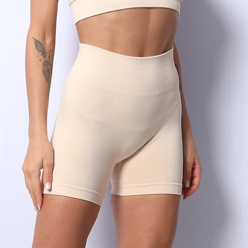 Women Yoga Sports Shorts Quick-Drying Breathable Threaded Tight Cycling Sports Yoga Fitness Shorts