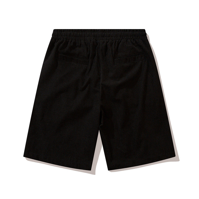 Men Shorts Retro Alphabet Embroidered Shorts Loose Hip Hop Shorts