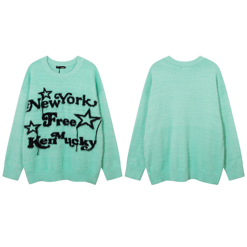 Women Sweater Ripped Sweater Oversize Vintage