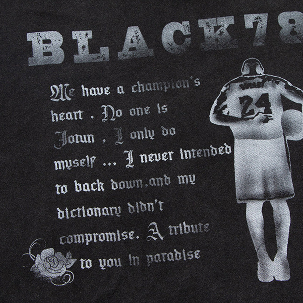 Men Long Sleeve T-Shirt Personalized Printing Distressed Loose