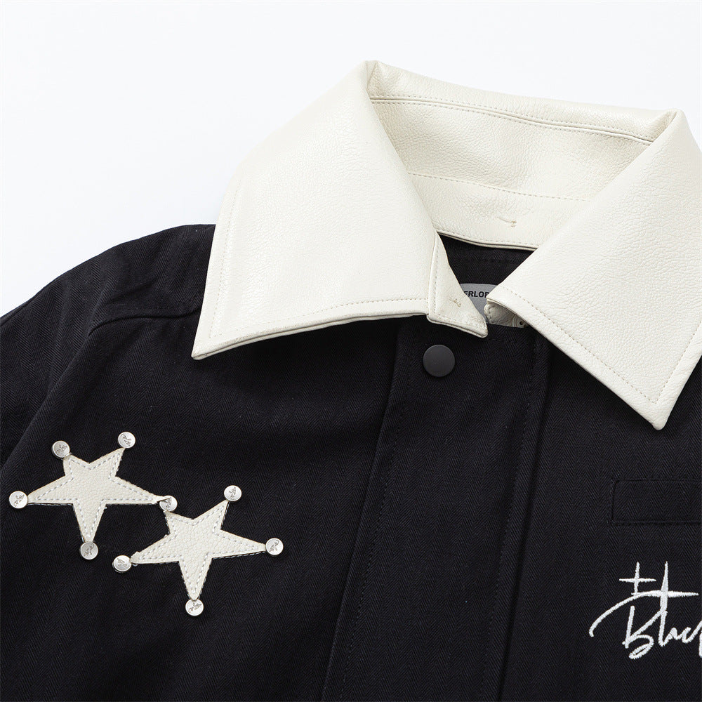 Men Jacket Coat Turn-down Collar Coat Men's Autumn Loose Pilot Jacket Baseball Uniform