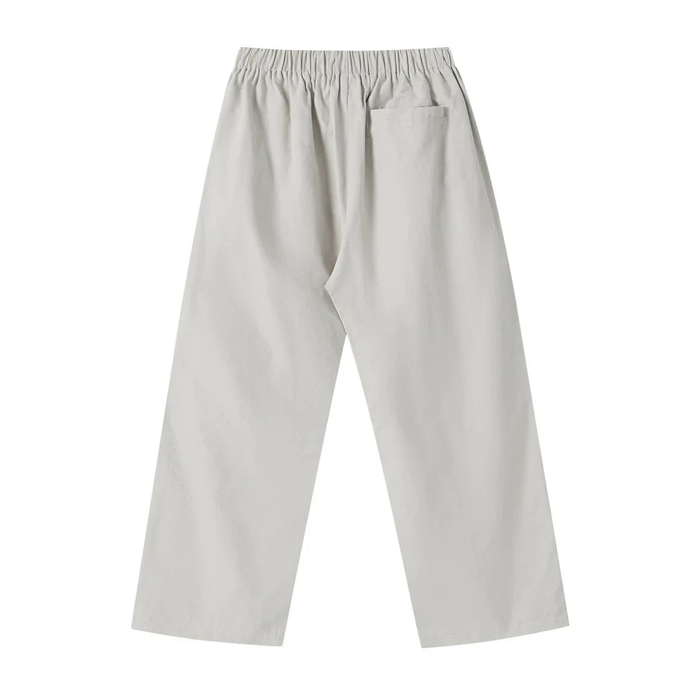 Men Sweatpants Casual Pants Men's Pleated Knee Loose Straight Sports Trousers