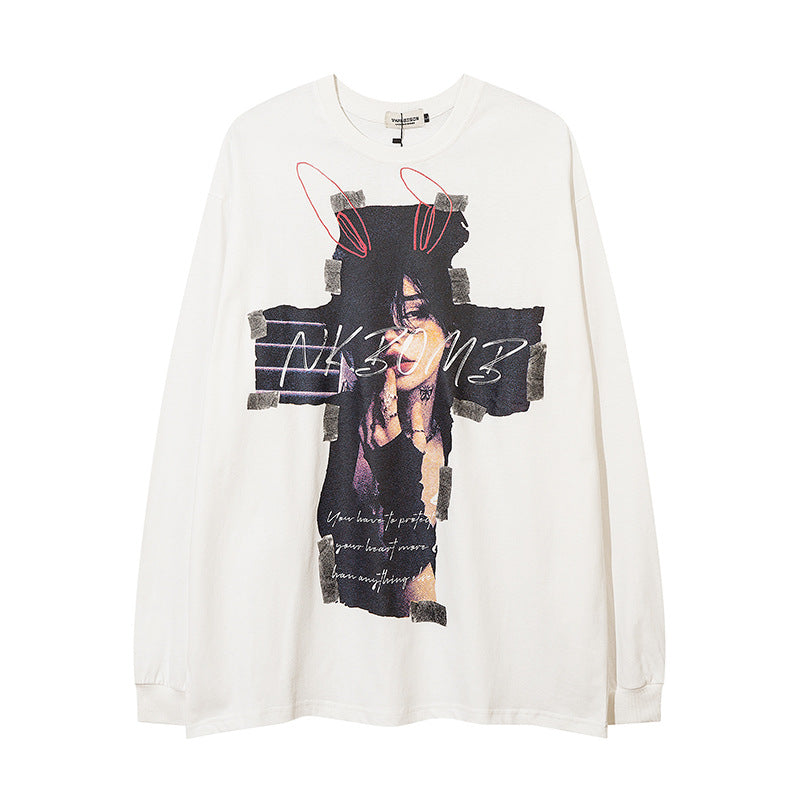 Men Long Sleeve T-Shirt Cross Super Beautiful Anime Print