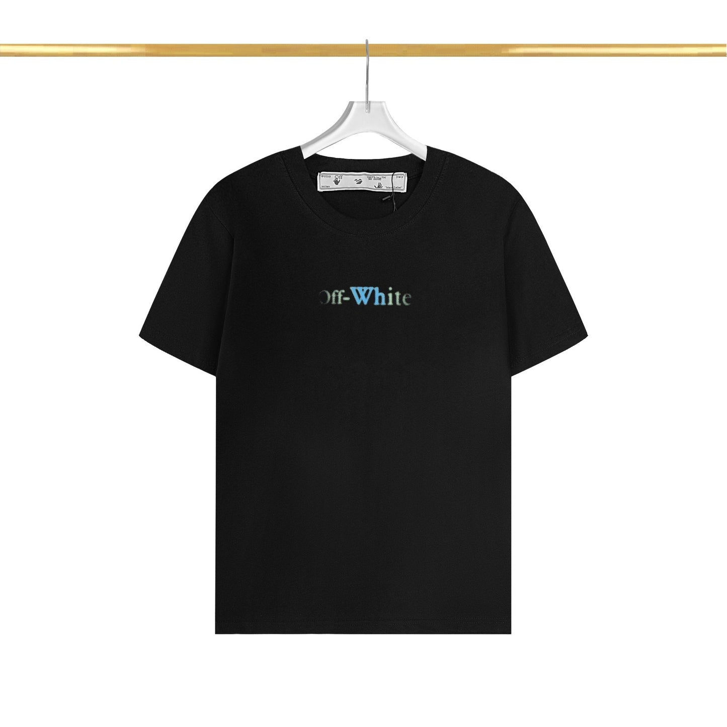 Off White T Shirts OW Color Matching Arrow Pattern Crew Neck Pullover Short Sleeves