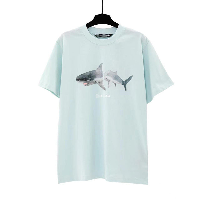 Palm Angle T Shirts Shark Print Loose