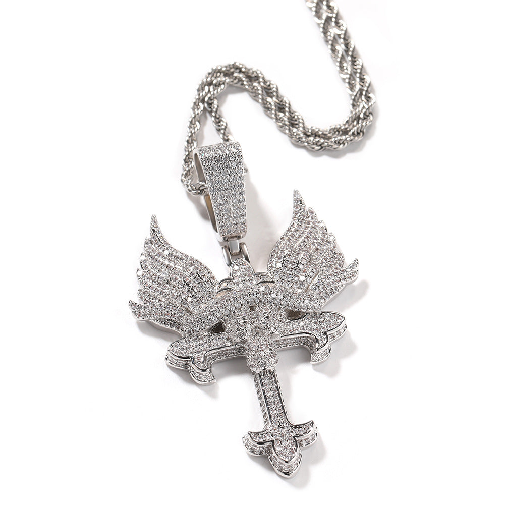 Jewelry Cross Necklace Angel Wings Couple Necklace Angel Pieces Egypt Pieces Jesus Pieces St. Valentine's