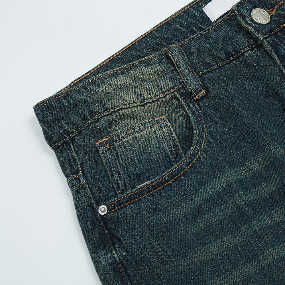 Men Jeans Vintage Washed Retro Loose Casual
