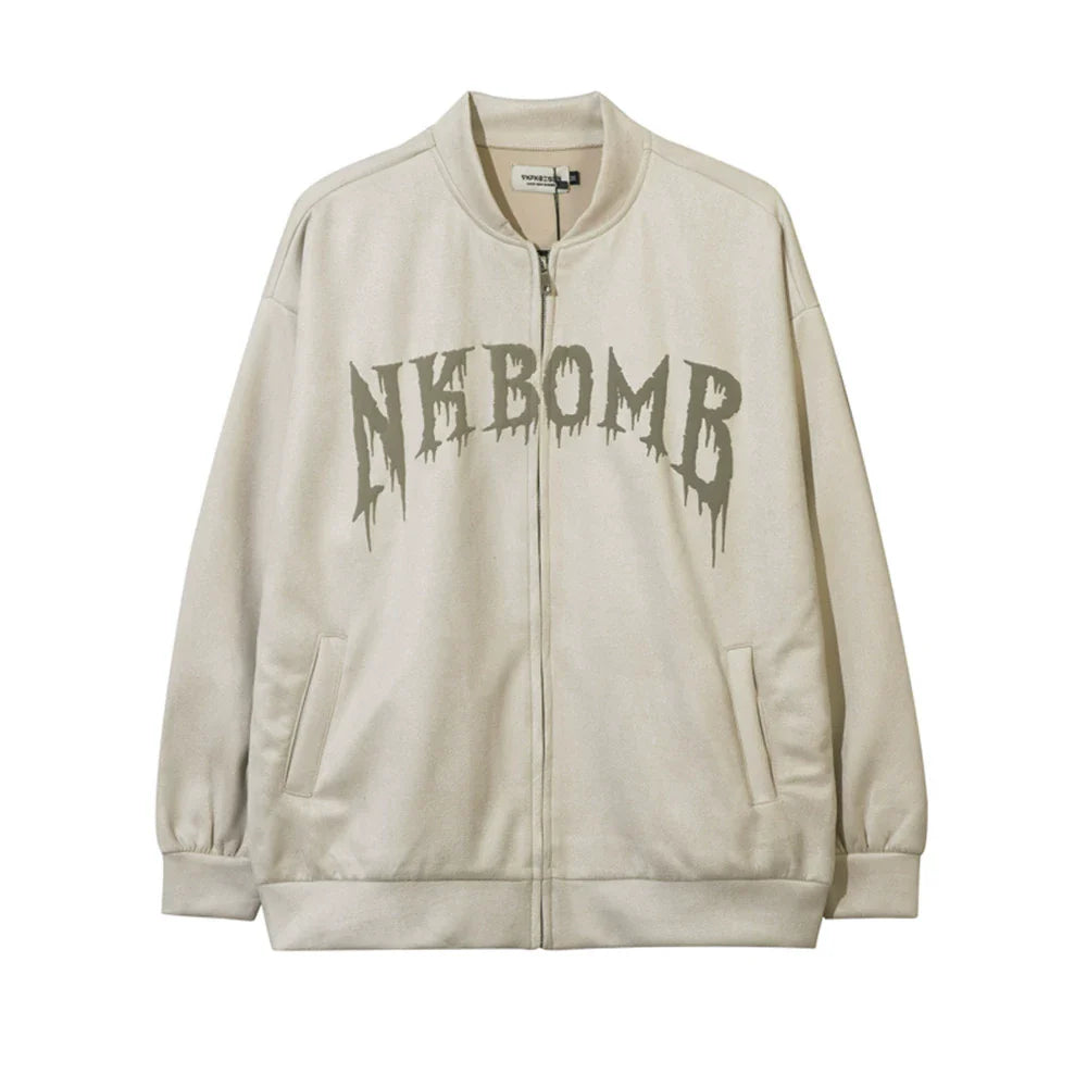 Men Jacket Coat Baseball Jacket Men's Spring and Autumn Print Jacket