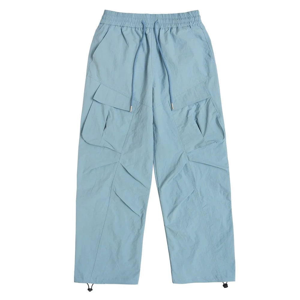Men Sweatpants Tactical Pants Pleated Multi-Pocket Workwear Casual Sweatpants