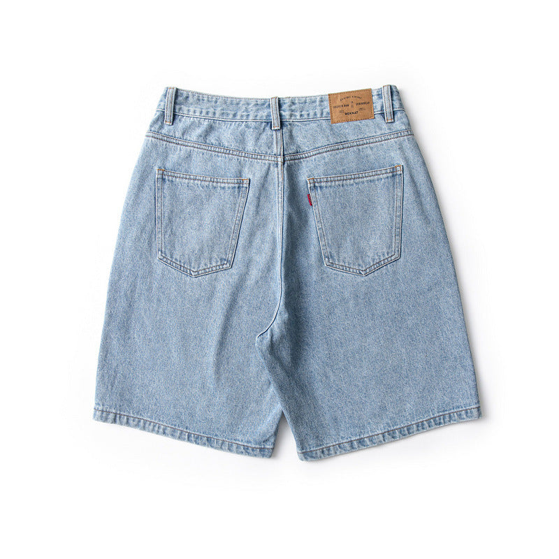 Men Jeans Denim Shorts Men's Summer Wide Loose Casual Shorts
