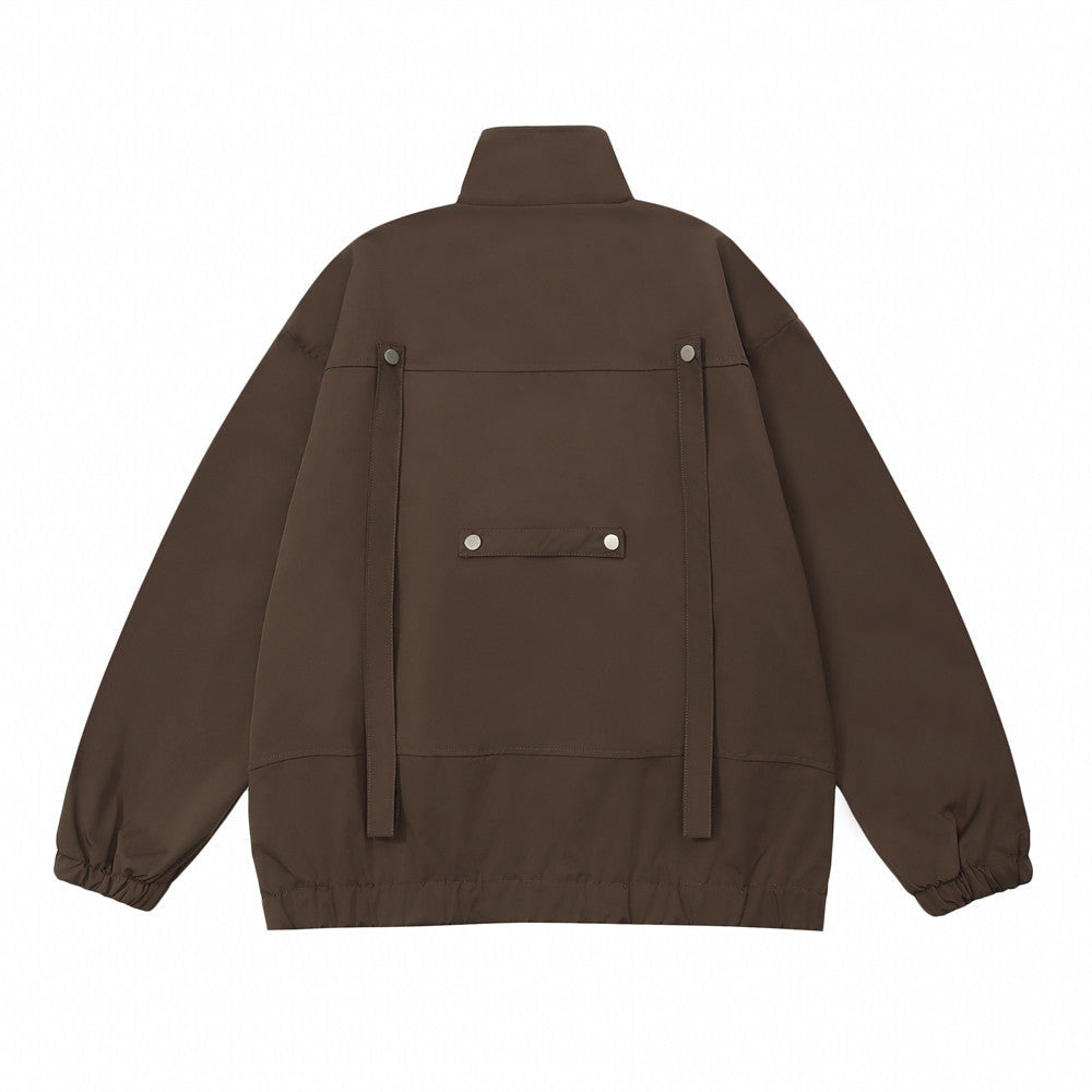 Men Jacket Coat Men's Autumn Loose Baggy Long Sleeve Zipper Jacket