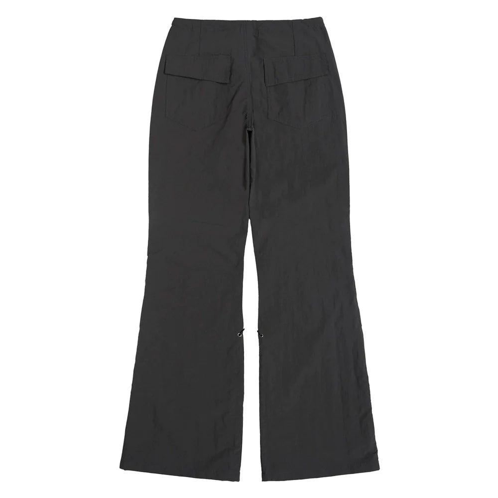Men Sweatpants Flared Casual Pants Loose Knee Pleated Drawstring Wide Leg Mop Pants