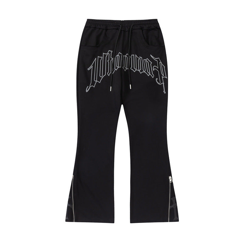 Cargo Pants Bell-Bottom Pants Embroidery Cross