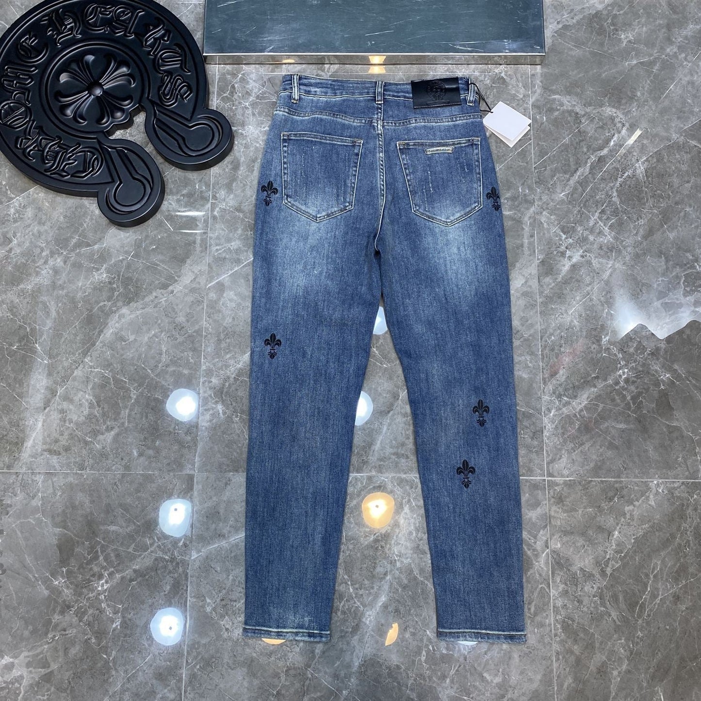 CHH Chrome Hearts Jeans Unisex Casual Loose Rivet Jeans