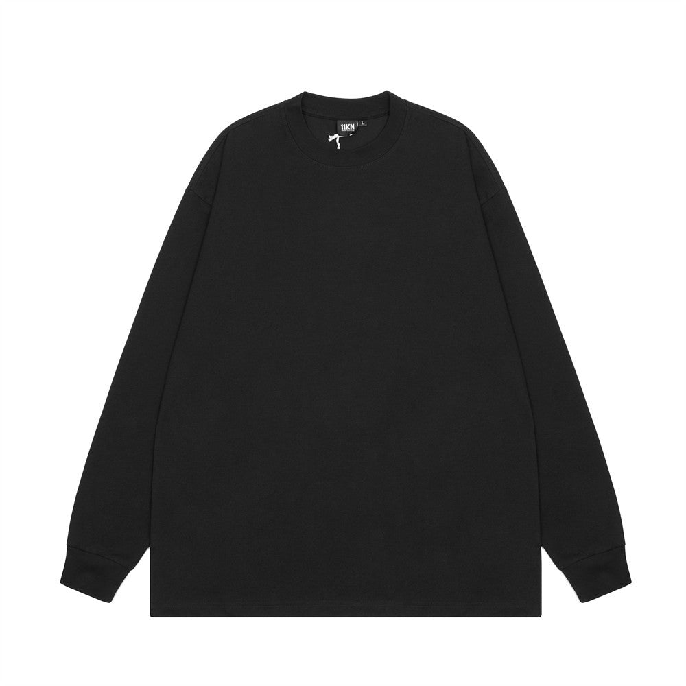 Men Long Sleeve T-Shirt Heavy Solid Color Long Sleeve T-shirt Pure Cotton