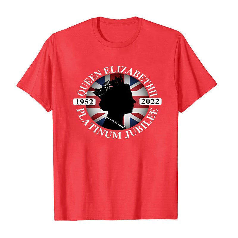 Inspired by Queen's Platinum Jubilee 2022 Elizabeth 70 Years T-shirt Queen Printed Crew Neck Top Short Sleeve T-shirt