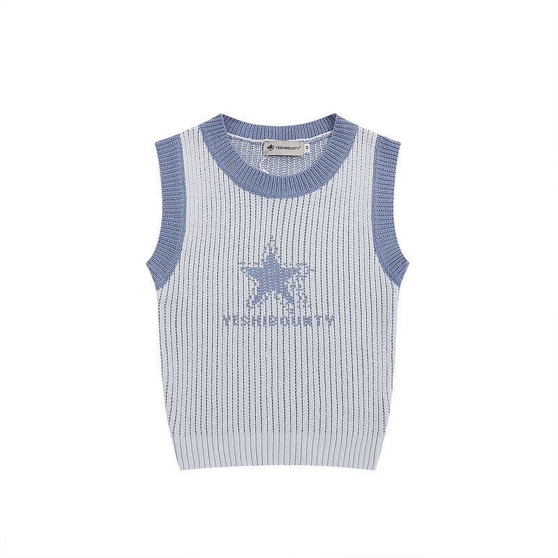Women Vest XINGX Contrast Color Vest