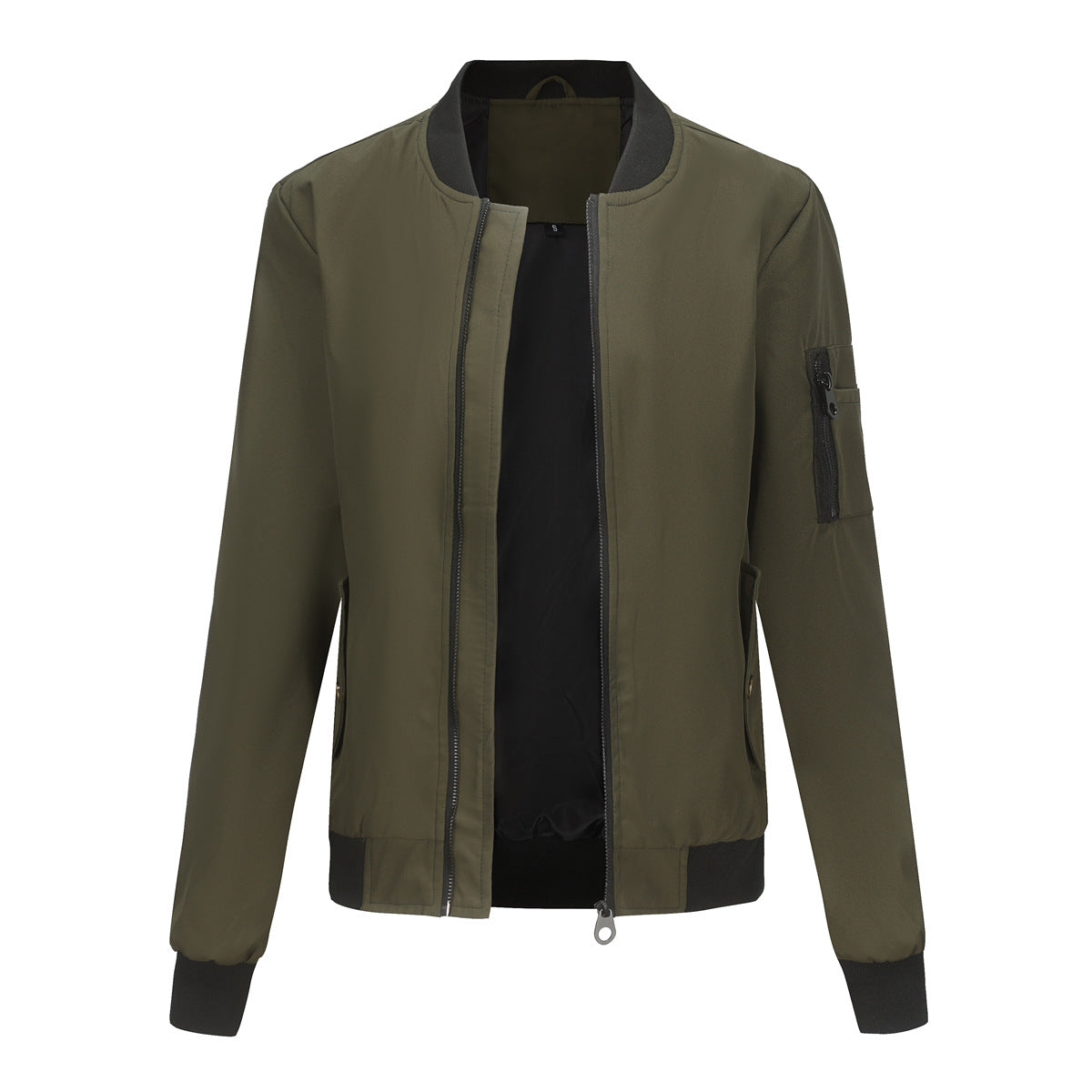 Women's Trench Coat Spring and Autumn Thin Flight Jacket Women's Casual Long Sleeve Coat Women's Loose Lapel Baseball Uniform