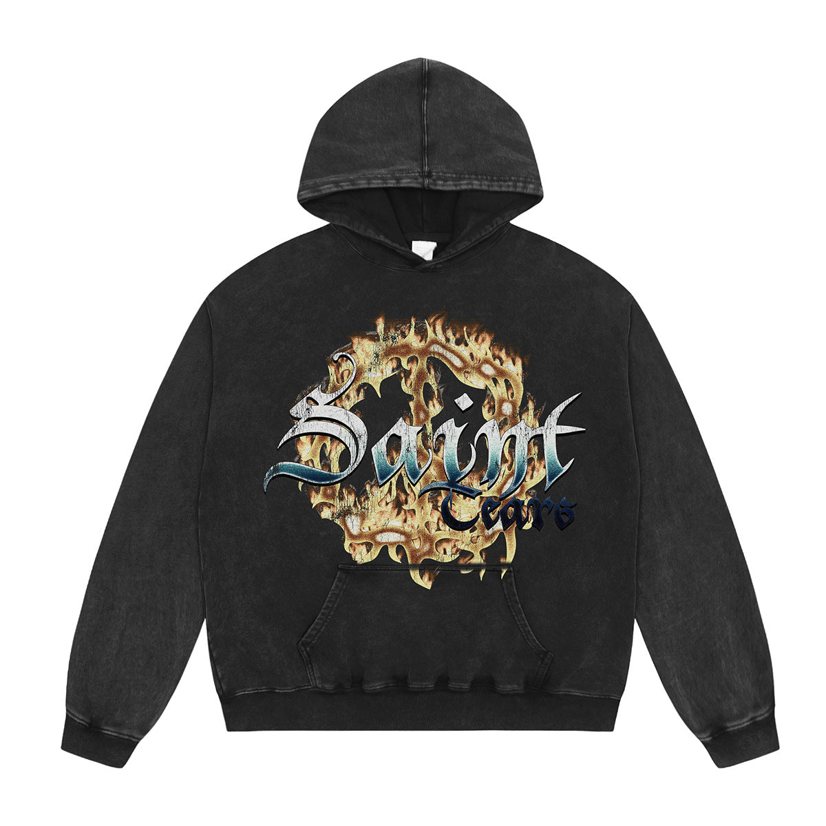 Unisex Hoodies Saint Michael Old Casual Loose Sweater