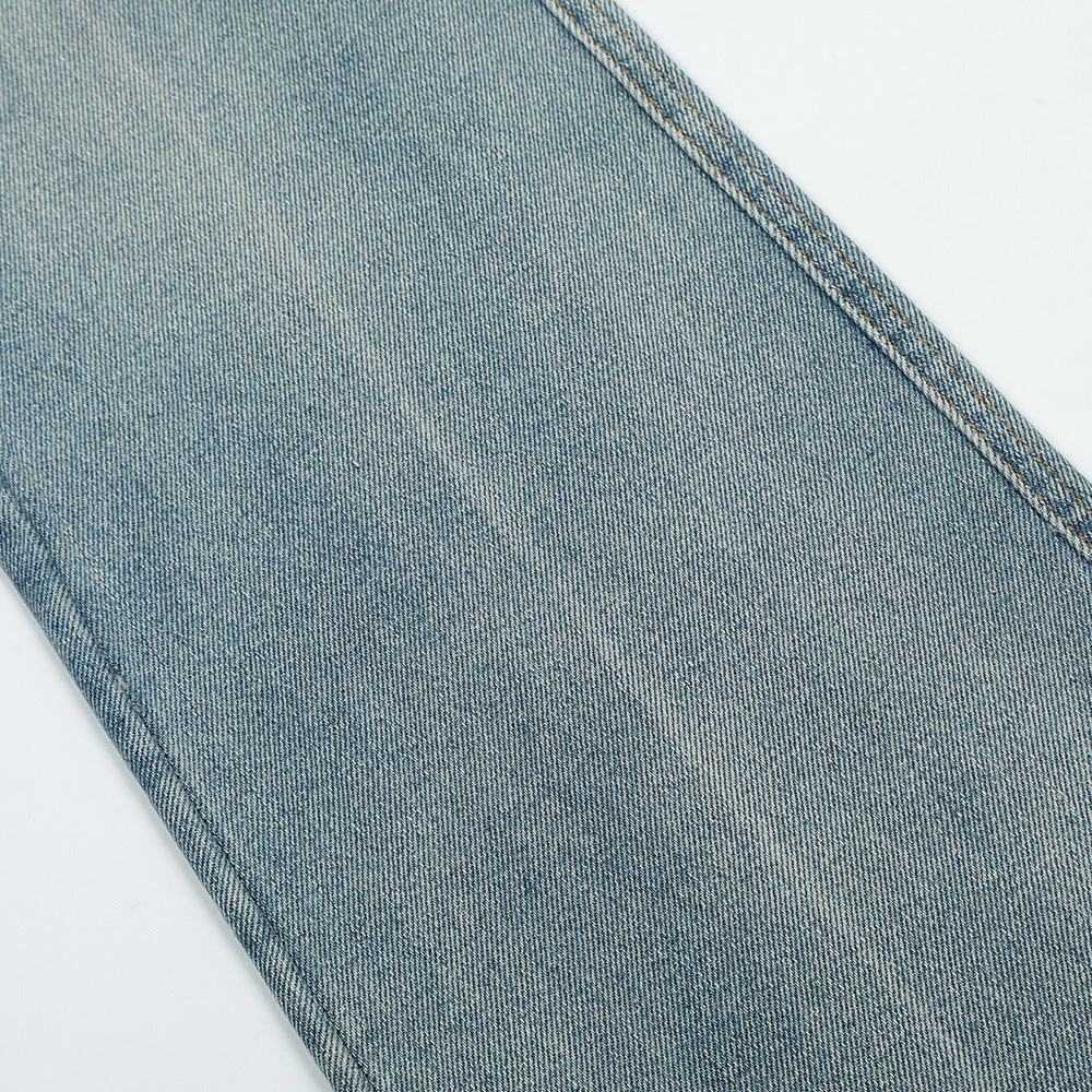 Men Jeans Solid Color Polished White Horn Loose