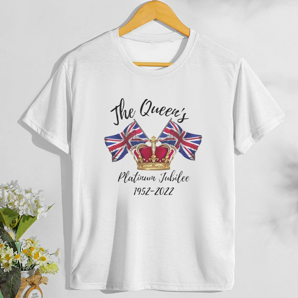 Inspired by Queen's Platinum Jubilee 2022 Elizabeth 70 Years T-shirt T-shirt Short Sleeve Men and Women