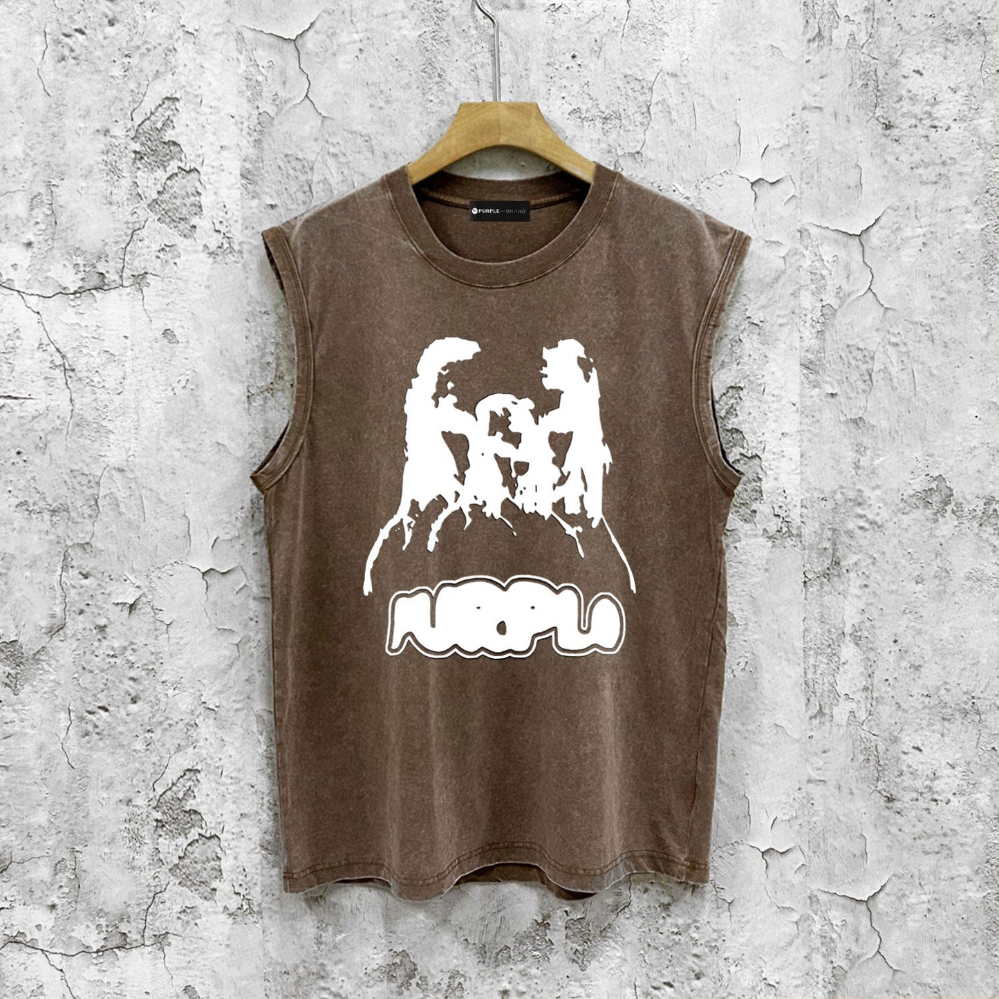 Purple Brand Distressed Tank T Shirts Distressed Sleeveless T-shirt Vest