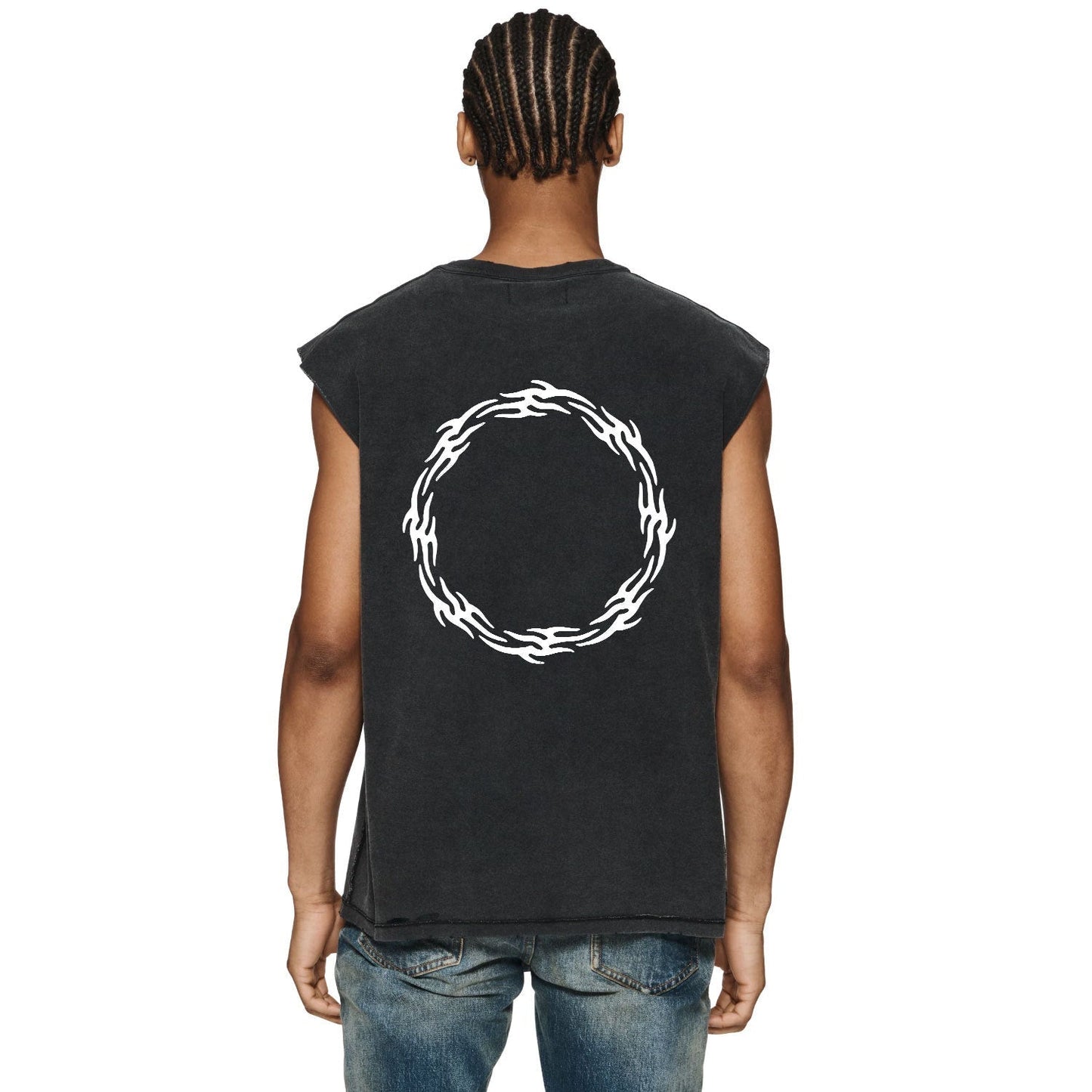 Purple Brand Distressed Tank T Shirts Distressed Sleeveless T-shirt Vest