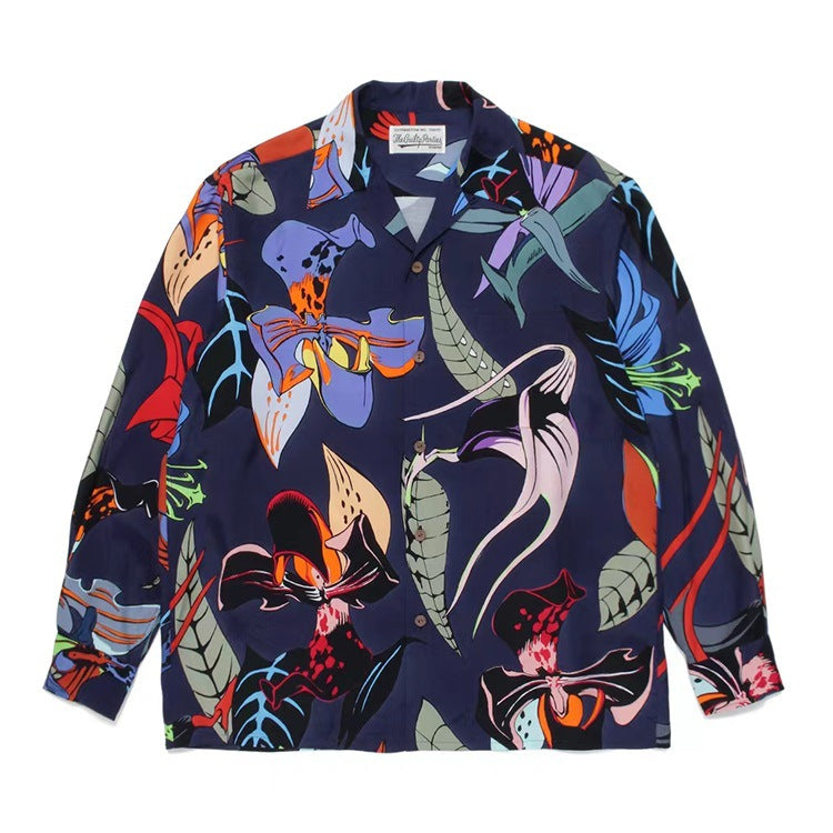 GUILTYPARTIES TIGER Shirts 21AW SKA JACKET Leopard print flower picture long-sleeved shirt