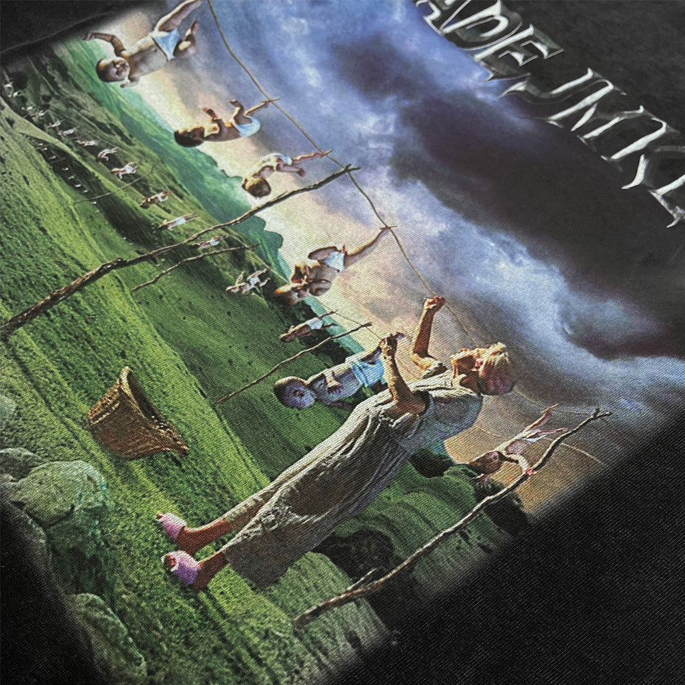 Men Long Sleeve T-Shirt Landscape Pattern Loose