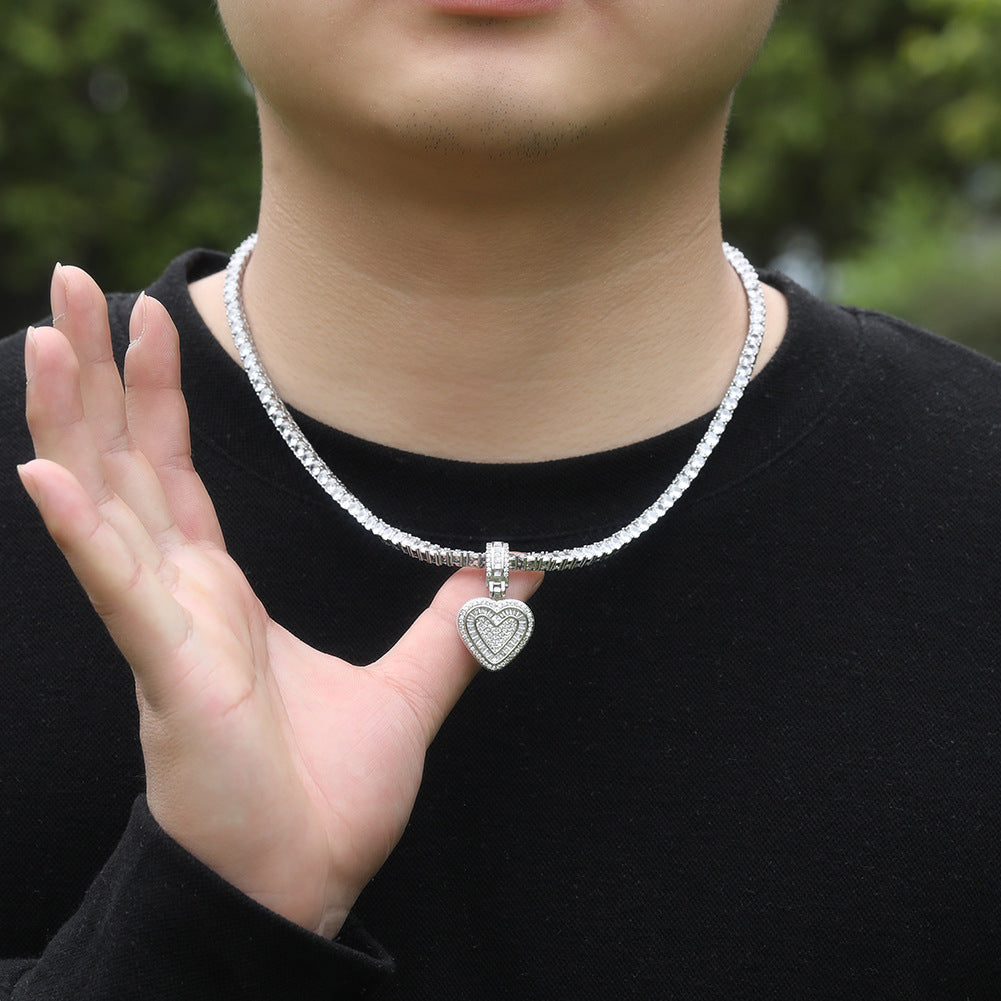 Jewelry Rock Sugar Love Pendant ins Wind Light Luxury Copper Zircon Heart St. Valentine's Spectrum Cannabis