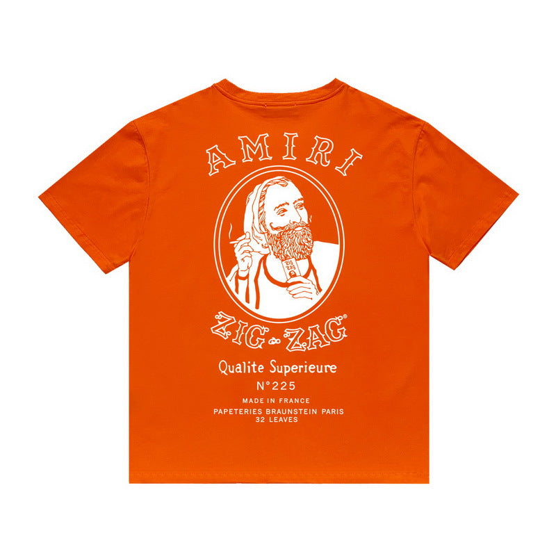 Amiri T Shirt Printed Casual Hip Hop round Neck Short Sleeve T-shirt