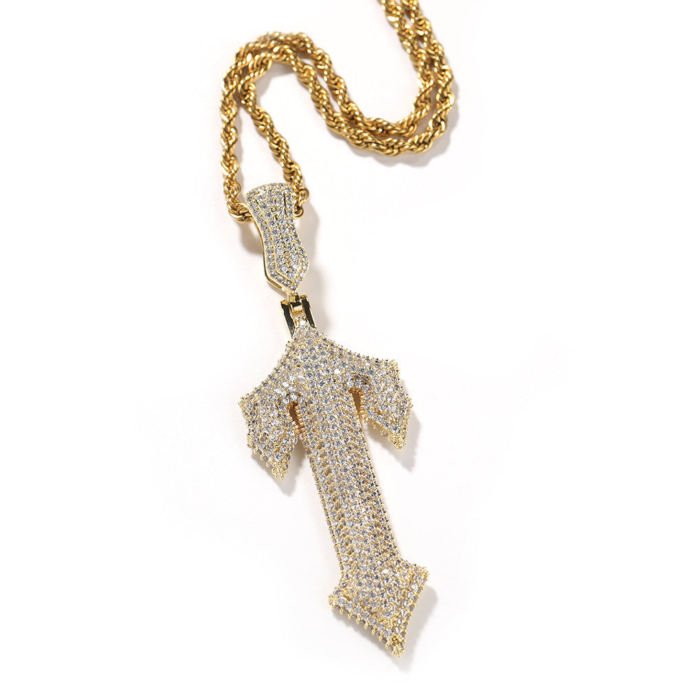 Jewelry Copper Zircon Cross Pendant Hip Hop Egypt Pieces Jesus Pieces Dog Tags