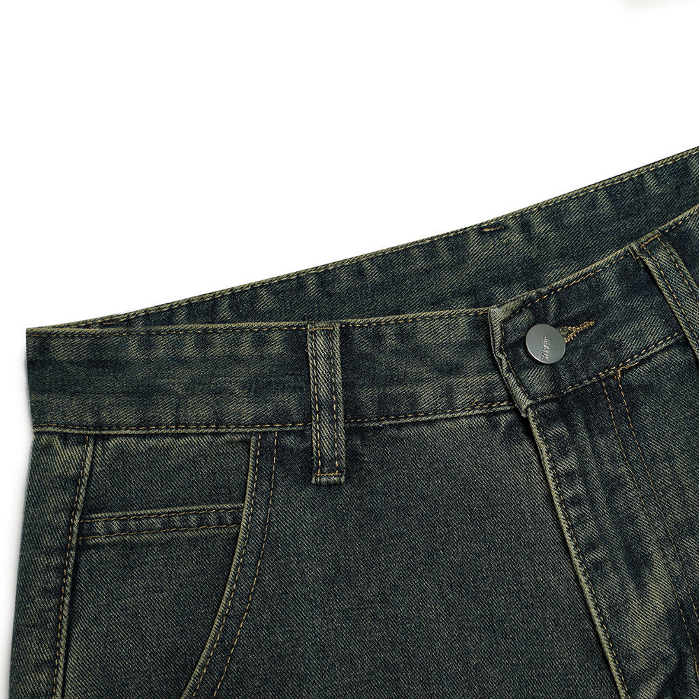 Men Shorts Ripped Denim Shorts Distressed Loose