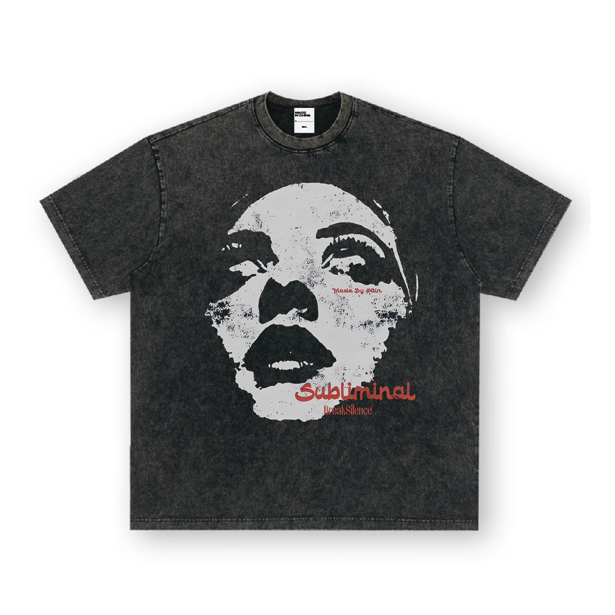 Vintage T-shirts American Street Print Short Sleeve T-Shirt Washed Old T-Shirt
