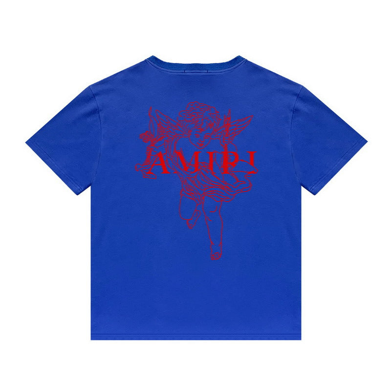 Amiri T Shirt Printed Casual Hip Hop round Neck Short Sleeve T-shirt