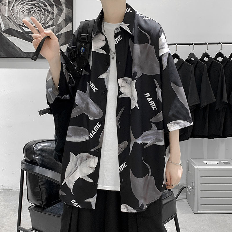 Men Shirts Summer Loose and Handsome Easy Matching Coat