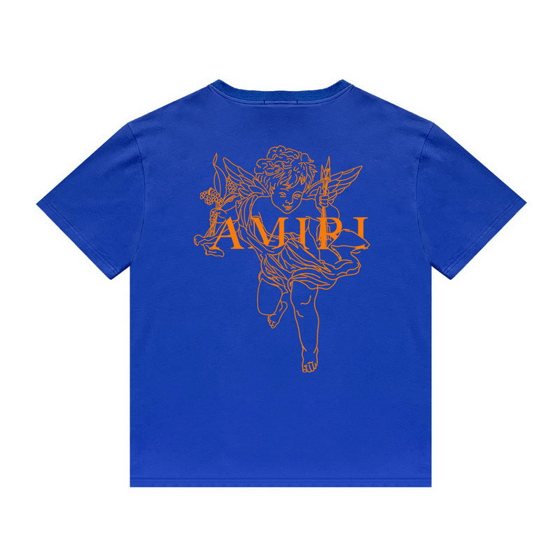 Amiri T Shirt Printed Casual Hip Hop round Neck Short Sleeve T-shirt